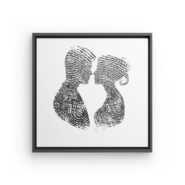 Duo Silhouette - canvas on Black floating Frame