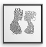 Duo Silhouette - canvas on Black floating Frame