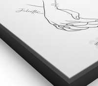 Holding Hands - Canvas on black floating frame