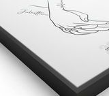 Holding Hands - Canvas on black floating frame