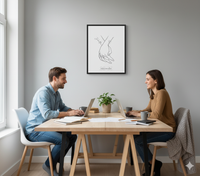 Holding Hands - Canvas on black floating frame