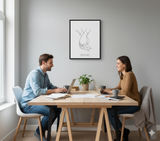 Holding Hands - Canvas on black floating frame