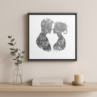 Duo Silhouette - canvas on Black floating Frame