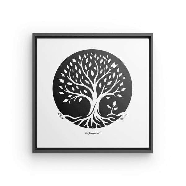 Tree of Life - Canvas on black floating frame