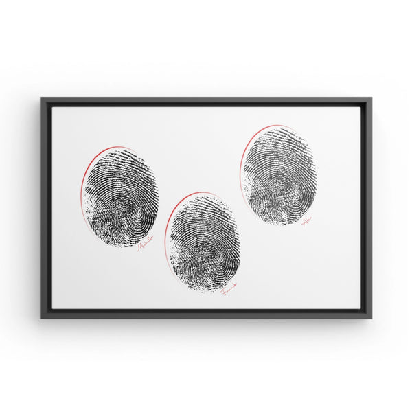 Family Fingerprints - Canvas with black floating frame