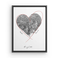 Heart print - Canvas with black floating frame