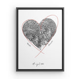 Heart print - Canvas with black floating frame